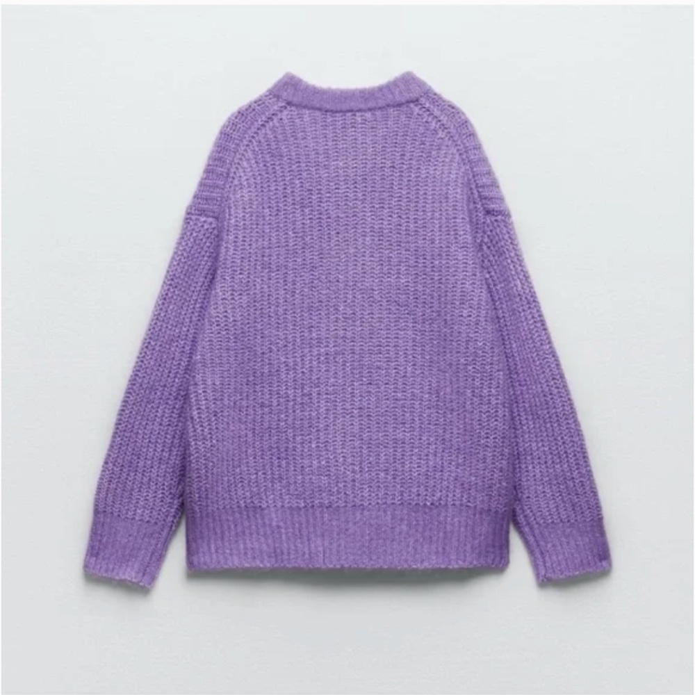 ZARA BLOGGERS FAV PURL KNIT SWEATER LILAC NWT - Picture 6 of 8